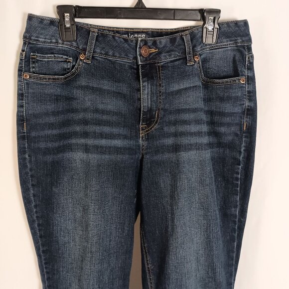 M Jeans by Maurices Curvy High Rise Slim Boot Jeans Sz 14 Classic Blue - Picture 4 of 7